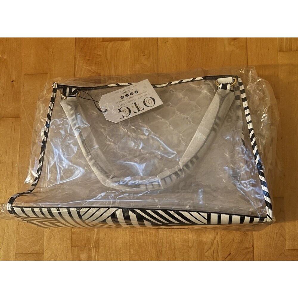 NWT On The Go OTG 247 The Nudie Tote Clear White Black - Picture 2 of 3